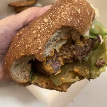 PoBoys Kitchen - Oops, chomped before I got the burger ready for a photo shoot! - Southern Near Me - San Francisco, California PoBoys Kitchen - Oops, chomped before I got the burger ready for a photo shoot! - Southern Near Me - San Francisco, California