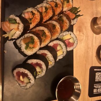 SUSHI-SAN - Spicy bluefin tuna & avocado* Spicy Salmon* - Sushi Bars Near Me - Chicago, Illinois SUSHI-SAN - Spicy bluefin tuna & avocado* Spicy Salmon* - Sushi Bars Near Me - Chicago, Illinois