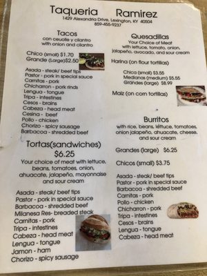 Menu photo 5 Tortillería Y Taquería Ramírez Lexington, KY Menu photo 5 Tortillería Y Taquería Ramírez Lexington, KY