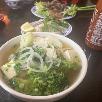 Pho Sao Bien - veggie pho with Tofu. Beef and rice plate. - Vietnamese Near Me - Pacific Beach, California Pho Sao Bien - veggie pho with Tofu. Beef and rice plate. - Vietnamese Near Me - Pacific Beach, California