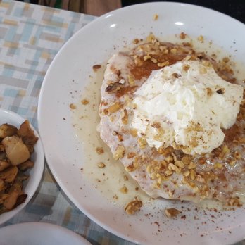 Aurora - tiramisu pancakes and a side of the best thing ever--potato-cabbage hash!!!!! - Coffee & Tea Near Me - Oklahoma City, Oklahoma
