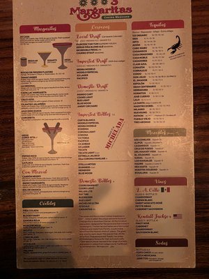 Menu photo 7 3 Margaritas Downtown Denver, CO