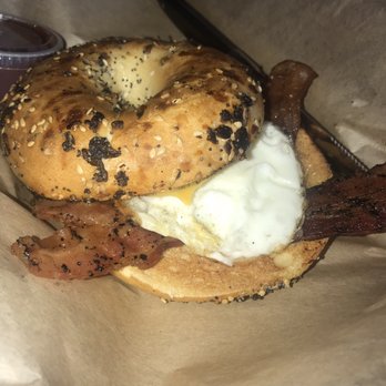 Brider - Housemade Egg and Cheese Bagel (add bacon $1.50). - New American Near Me - Denver, Colorado Brider - Housemade Egg and Cheese Bagel (add bacon $1.50). - New American Near Me - Denver, Colorado