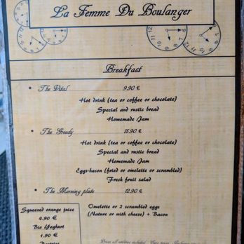 La Femme du Boulanger - Breakfast menu. Sat brunch 2018-10-27 - French Near Me - Nice, 06 La Femme du Boulanger - Breakfast menu. Sat brunch 2018-10-27 - French Near Me - Nice, 06