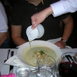 Ahnala Mesquite Room - How they pour the corn chowder!