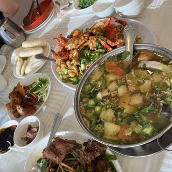 Seafood Cove 2 - lobster noodles, peking style pork chops, canh chua, greens - Dim Sum Near Me - Westminster, California Seafood Cove 2 - lobster noodles, peking style pork chops, canh chua, greens - Dim Sum Near Me - Westminster, California