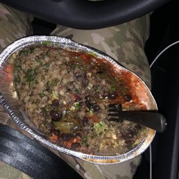I did a burrito bowl swapped the rice for the new cauliflower rice it was different I'll try it again it was a lot of it (veggie)
