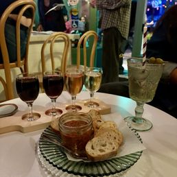wine flight, olive spritz, sardines