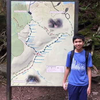 Ricketts Glen State Park - Trail Map at Waters Meet - Parks Near Me - Benton, Pennsylvania