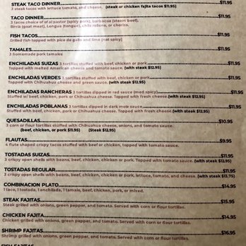 Mexico Uno - Menu (Aug 2019) - Mexican Near Me - Palatine, Illinois