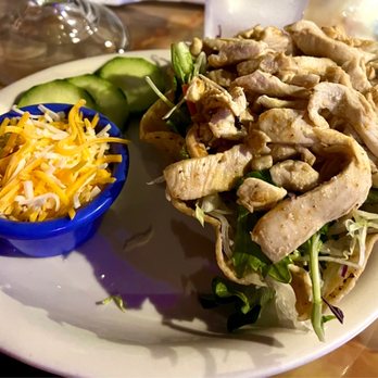 Happy Donkey Tequilla Bar - The taco salad with chicken. Raspberry vinaigrette goes great with this. - Mexican Near Me - Mason City, Iowa
