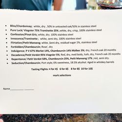 Hunting Creek Vineyards - Wine tasting options