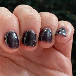 Nail dip, but the nails were oddly shaped and done very poorly. Nail dip, but the nails were oddly shaped and done very poorly.