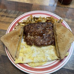 Eggs with Sausage Patty