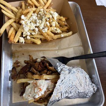 Yeero Revolution - Pork Yeero and Greek fries (feta on fries) - Greek Near Me - Buffalo Grove, Illinois Yeero Revolution - Pork Yeero and Greek fries (feta on fries) - Greek Near Me - Buffalo Grove, Illinois