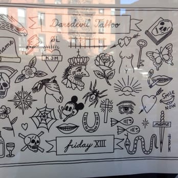 Daredevil Tattoo - The flash sheet they posted - Tattoo Near Me - New York, New York Daredevil Tattoo - The flash sheet they posted - Tattoo Near Me - New York, New York