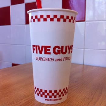 Five Guys - a paper cup on a table - Burgers Near Me - Stroudsburg, Pennsylvania