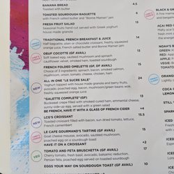 Le Cafe Gourmand - Breakfast menu