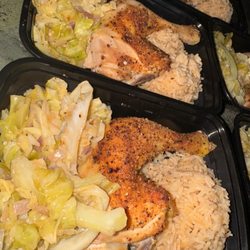 Keeping Up With The Real Jones - Baked chicken, sautéed cabbage and dirty rice
