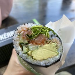 S3- Golden Salmon Sushi Burrito/ Raw Fish
