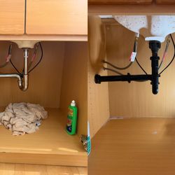 Handyman Solution Plan - Full sink drain replacement -- upgraded entire drain system with new P-trap and piping, ensuring reliable drainage and no leaks.