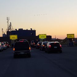 Can View Drive-In - The line to get in.