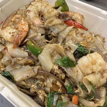 Kra-Pow Thai Eatery - Padkeemao w/shrimp spicy level 3 was pure deliciousness... one of my faves to order and they never disappoint! - Thai Near Me - Stanton, California Kra-Pow Thai Eatery - Padkeemao w/shrimp spicy level 3 was pure deliciousness... one of my faves to order and they never disappoint! - Thai Near Me - Stanton, California