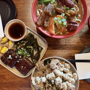 Taipei Cafe - Popcorn chicken, Tomato beef and tendon noodle, and Braised trio platter. - Taiwanese Near Me - Chicago, Illinois Taipei Cafe - Popcorn chicken, Tomato beef and tendon noodle, and Braised trio platter. - Taiwanese Near Me - Chicago, Illinois