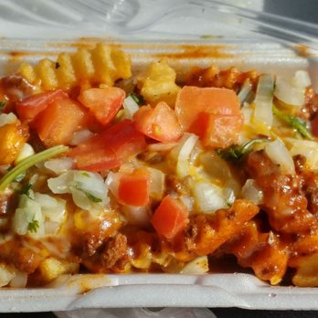 Tita's Burger Den - Chili fries with veggie topping and cheese - Burgers Near Me - Yermo, California Tita's Burger Den - Chili fries with veggie topping and cheese - Burgers Near Me - Yermo, California