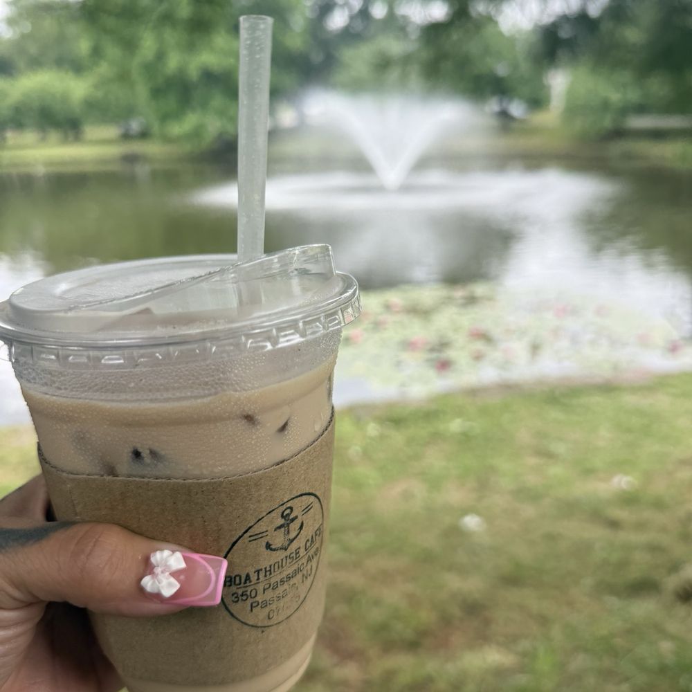 Boathouse Cafe - Iced Latte - Cafes Near Me - Passaic, New Jersey