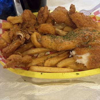 Capital Seafood & Noodle Bar - Seafood Platter Flounder, Shrimp and Calamari - Seafood Near Me - Smithfield, North Carolina