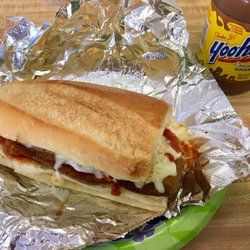Joyce's Subs & Pizza - Joyce's Eggplant Parmesan sub and a Yoohoo!