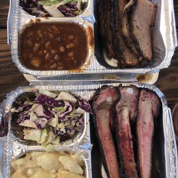 Smokin J's BBQ - TV Dinners: Brisket with Bean Crack & Slaw and 1/4 Rack of Ribs with Mac n Cheese & Slaw - Caterers Near Me - Poway, California