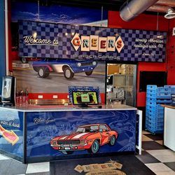 Greer's Burger Garage - Kiosk area just inside the entrance. Card must be used at kiosk. Kiosk does not allow for tips. If you wish to tip, have cash on hand.