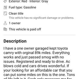 Posted this ad which was 100% inaccurate just wanted my money. Posted this ad which was 100% inaccurate just wanted my money.