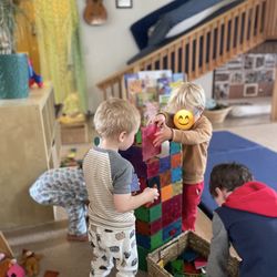 Step One School - Step One students building with magnatiles