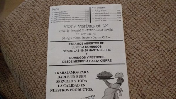 Menu photo 2 La Toscana Brenes, SE