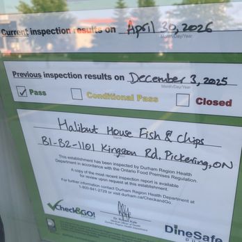 Halibut House Fish & Chips - Pass DineSafe Durham - Fish & Chips Near Me - Pickering, Ontario Halibut House Fish & Chips - Pass DineSafe Durham - Fish & Chips Near Me - Pickering, Ontario