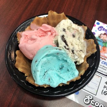 Scooptopia - Half eaten waffle bowl with bubblegum, Cookie Monster, and cookies and cream Ice Cream - Ice Cream & Frozen Yogurt Near Me - Phoenix, Arizona Scooptopia - Half eaten waffle bowl with bubblegum, Cookie Monster, and cookies and cream Ice Cream - Ice Cream & Frozen Yogurt Near Me - Phoenix, Arizona