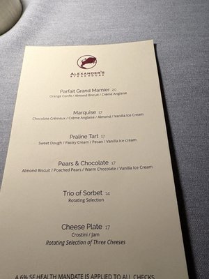 Menu photo 6 Alexander's Steakhouse San Francisco, CA Menu photo 6 Alexander's Steakhouse San Francisco, CA