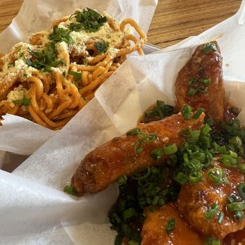 Fire Wings - 10 PC COMBO with REG - GARLIC NOODLES and Thai wings - Sandwiches Near Me - San Jose, California