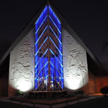 St. Christopher's Catholic Church - Night at St Chris. ..the famous blue light! - Churches Near Me - Columbus, Ohio St. Christopher's Catholic Church - Night at St Chris. ..the famous blue light! - Churches Near Me - Columbus, Ohio