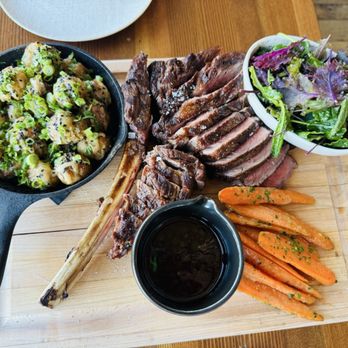 The Bison Restaurant - Bison tomahawk - Canadian (New) Near Me - Banff, Alberta