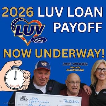 Luv Ford - Someone who buys from LUV this year will get their loan paid off in January, up to $50,000. It could be you! - Auto Repair Near Me - Henryetta, Oklahoma Luv Ford - Someone who buys from LUV this year will get their loan paid off in January, up to $50,000. It could be you! - Auto Repair Near Me - Henryetta, Oklahoma