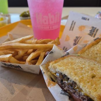 Habit Burger & Grill - Charburger Meal, sub sourdough, with regular fries and a drink. - Burgers Near Me - Queen Creek, Arizona Habit Burger & Grill - Charburger Meal, sub sourdough, with regular fries and a drink. - Burgers Near Me - Queen Creek, Arizona