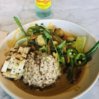 Flower Child - Madras Yellow Curry with Tofu - Vegetarian Near Me - Dallas, Texas Flower Child - Madras Yellow Curry with Tofu - Vegetarian Near Me - Dallas, Texas