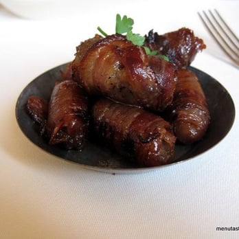 AOC - ROASTED DATES with parmesan and bacon ($6) - 5 stars, a must order - Cocktail Bars Near Me - Los Angeles, California