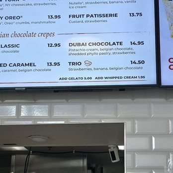 Crepe Delicious - Menu close up - Creperies Near Me - San Diego, California
