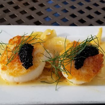 Hearthstone Restaurant - pan seared sea scallops; braised fennel cheeks; lemon tarragon lobster sauce; fennel fronds; caviar - New American Near Me - Breckenridge, Colorado Hearthstone Restaurant - pan seared sea scallops; braised fennel cheeks; lemon tarragon lobster sauce; fennel fronds; caviar - New American Near Me - Breckenridge, Colorado