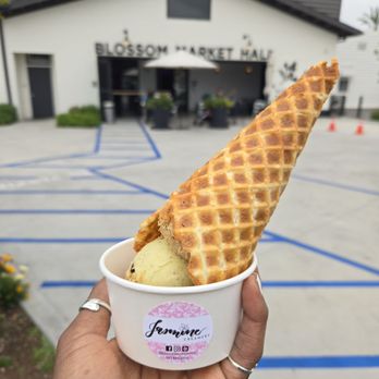Jasmine Creamery - Vietnamese Coffee and Pistachio split. - Ice Cream & Frozen Yogurt Near Me - San Gabriel, California